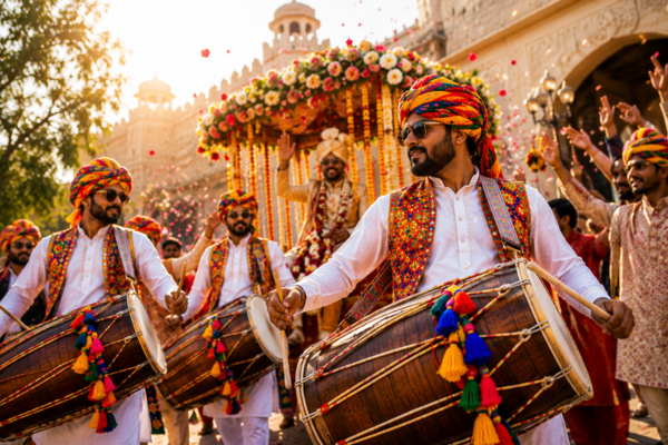 Dhol group performing at wedding in Pune – Remnka Dholi.s